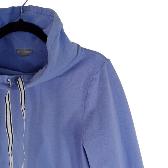 *SOLD* T By Talbots Womens Pullover Sweater M Petite Cotton Blue Long Sleeve - Picture 7 of 7